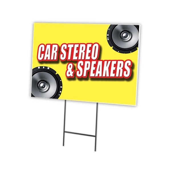 Signmission Car Stereo & Speakers Yard & Stake outdoor plastic coroplast window, C-2436 Car Stereo & Speakers C-2436 Car Stereo & Speakers - main